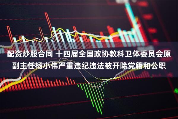 配资炒股合同 十四届全国政协教科卫体委员会原副主任杨小伟严重违纪违法被开除党籍和公职